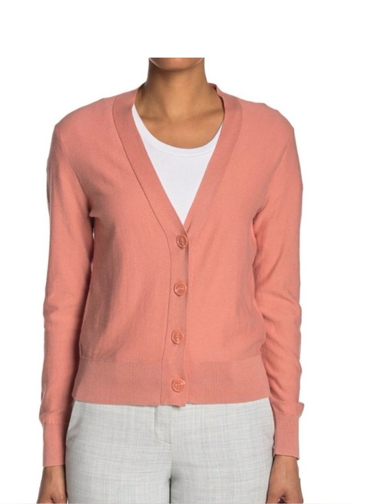 J. Crew Sweaters - J. Crew V-Neck Front Button Peach Cardigan Size Medium
